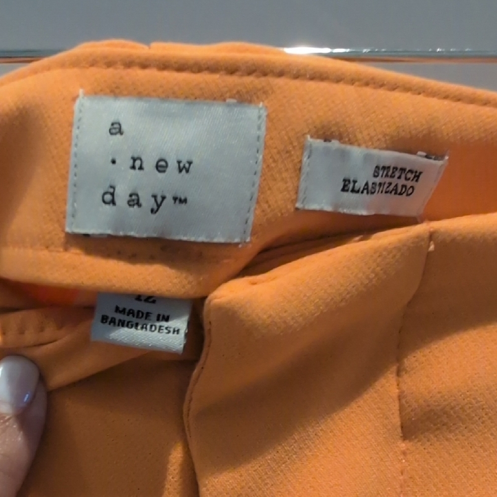 a new day Bright Orange Pleated Front Women's Shorts - Picture 2 of 6